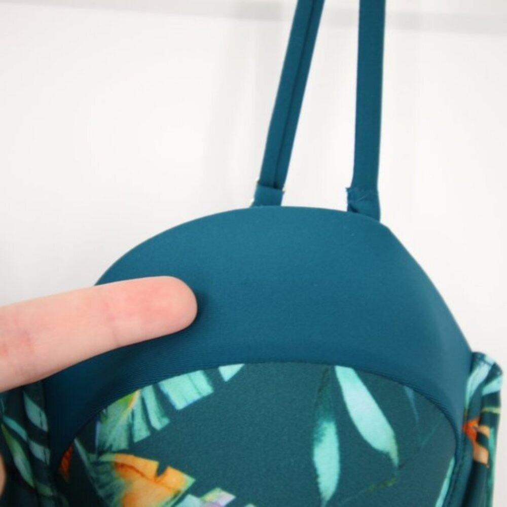 Cupshe Palm Print Green Padded One Piece Swimsuit NWT Tropical Beach Size Small - Picture 2 of 8